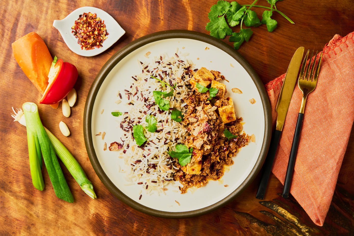 Mapo Tofu with rice trio