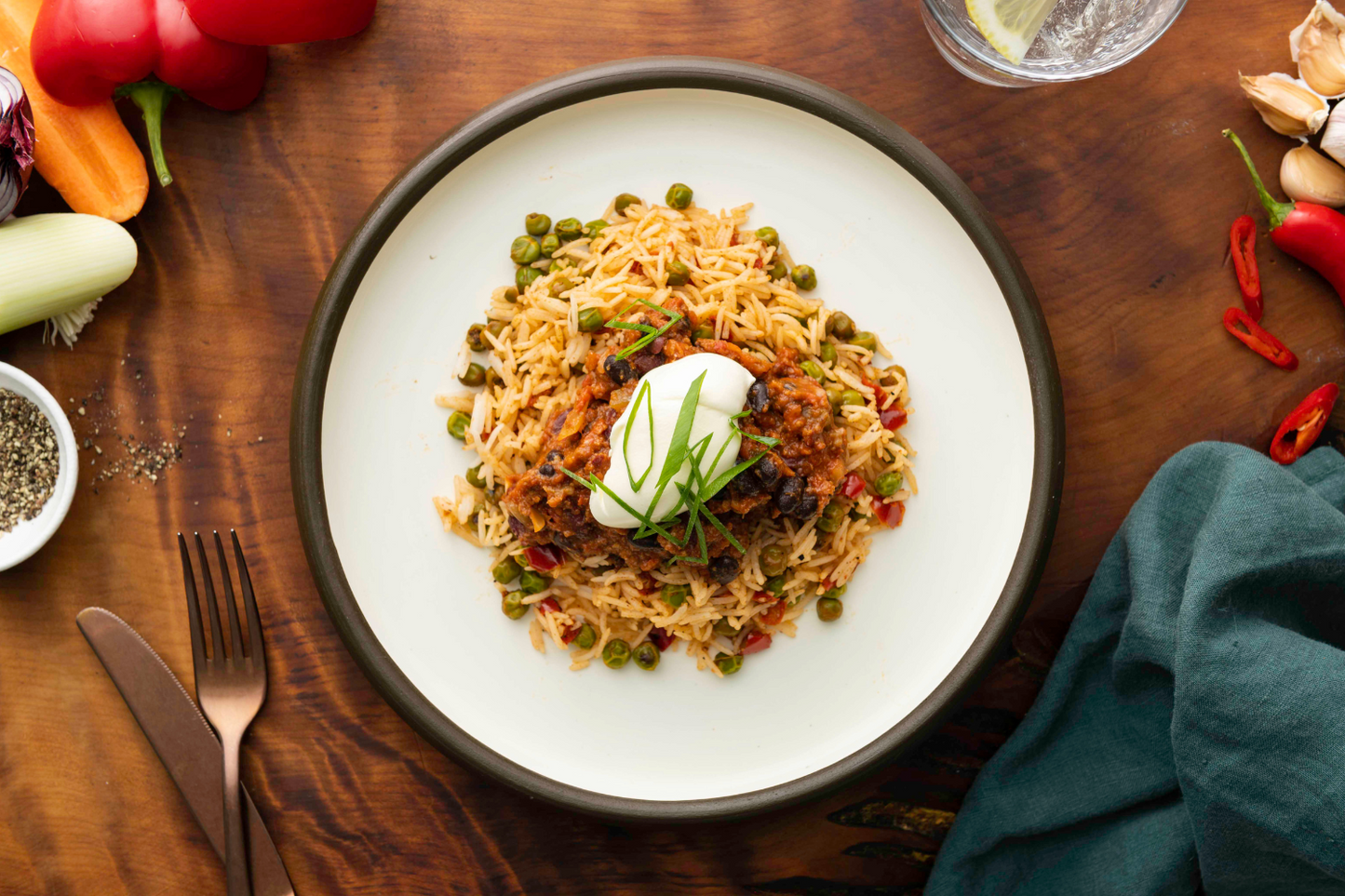 Southern soul chilli with spiced rice