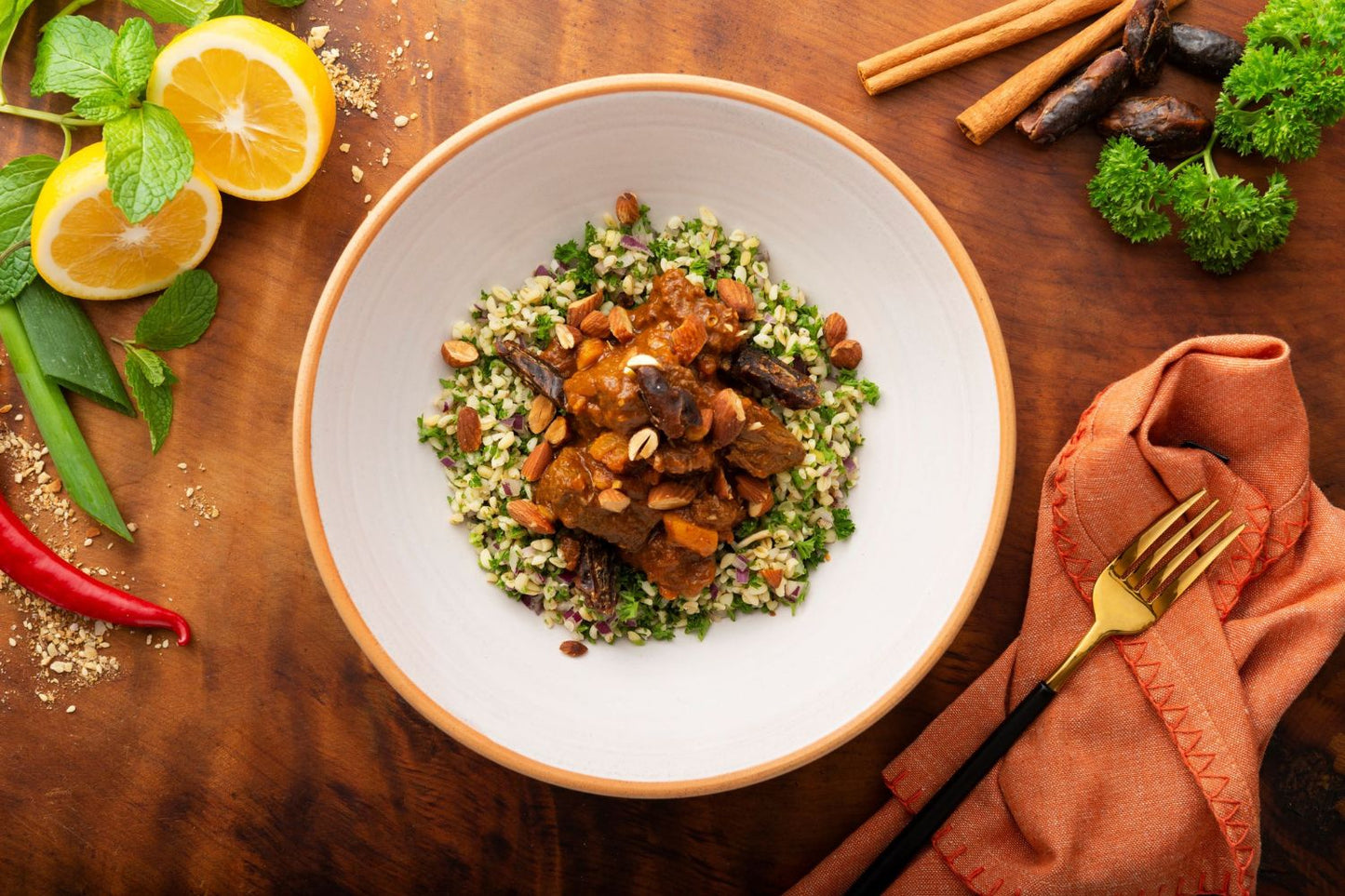 Lamb & date tagine with tabbouleh