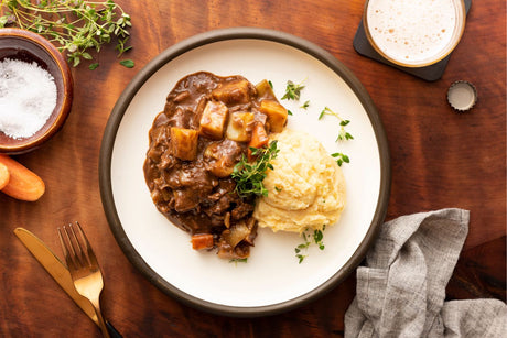 Irish beef stew with creamy swede and potato mash