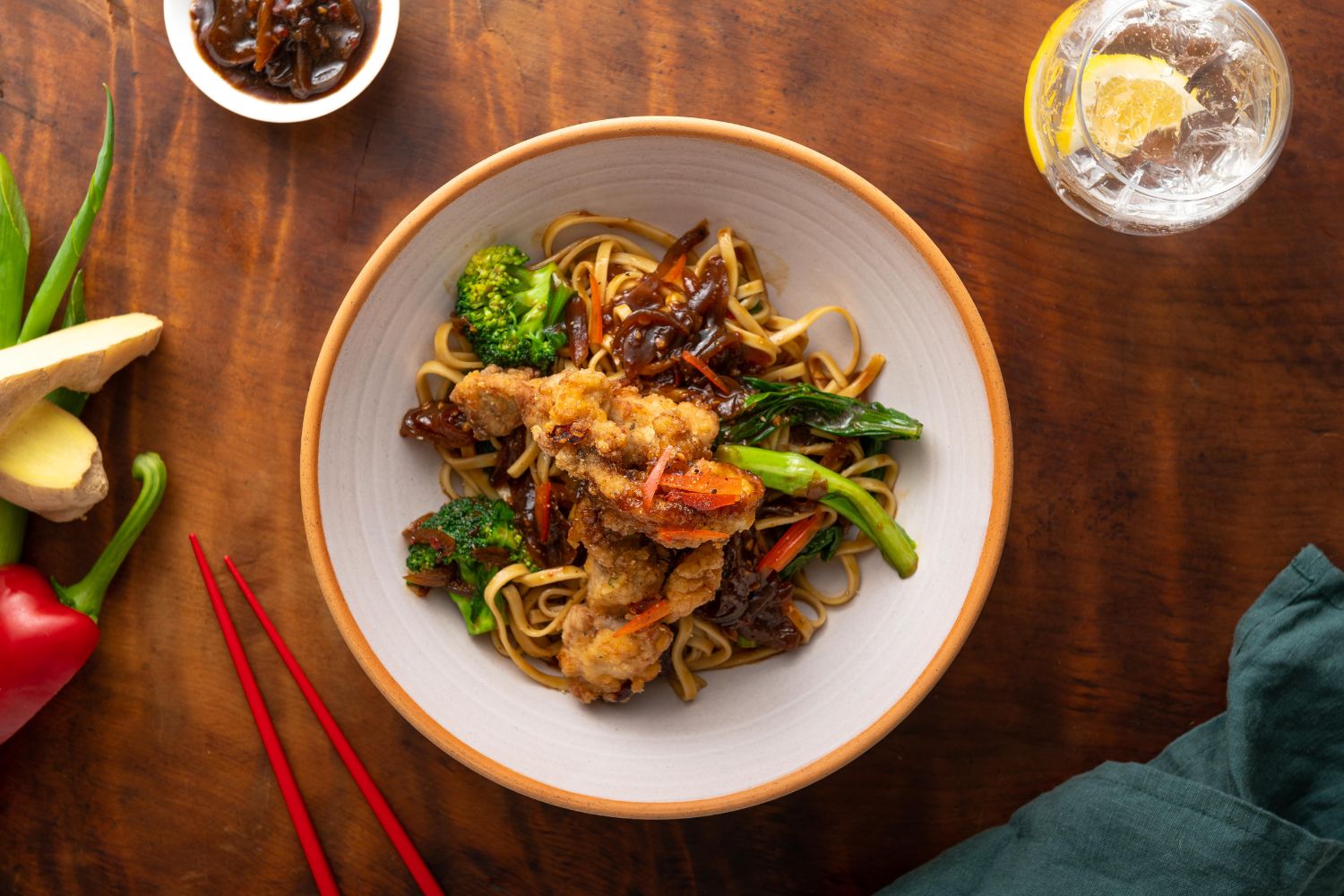 Star anise chilli chicken with noodles